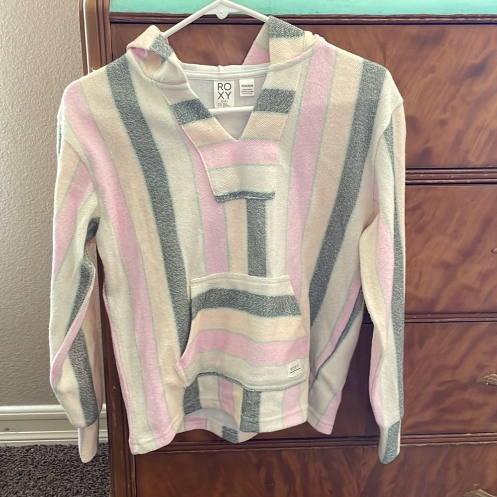 Roxy Girls Super Soft Hooded Sweatshirt Beach Poncho Size 10